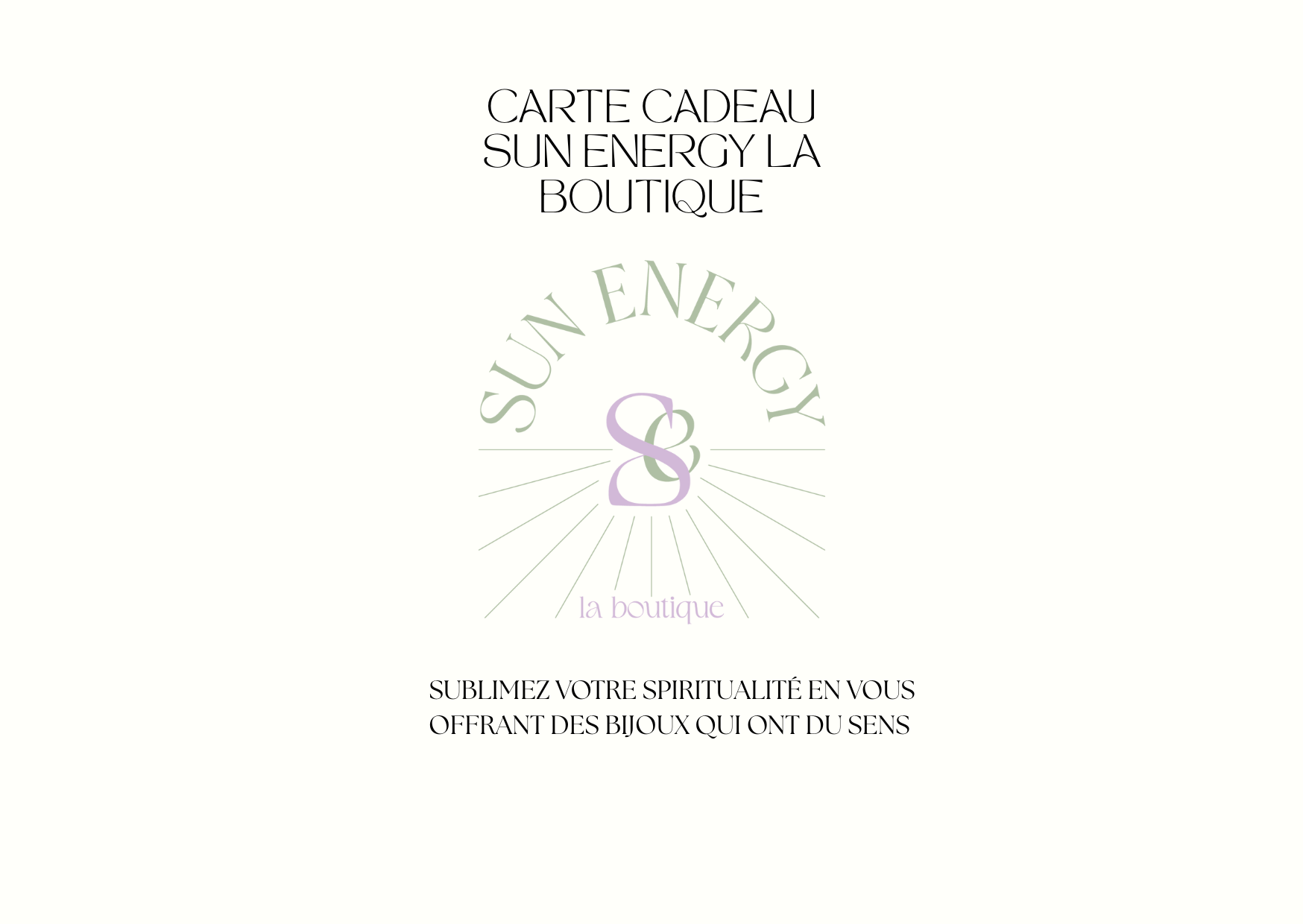 Carte cadeau Sun Energy la boutique